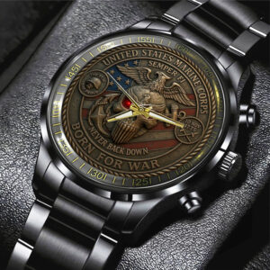 US Marine Corps 250th Anniversary Black Stainless Steel Watch - MAITM13732