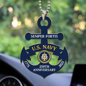 US Navy 250th Anniversary Custom Shape 2-sided Acrylic Car Ornament – MAITM13733