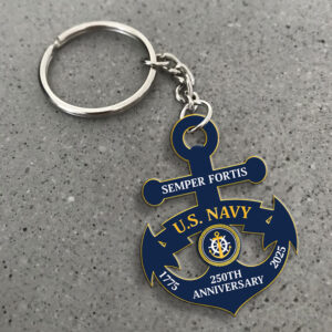 US Navy 250th Anniversary Custom Shape 2-sided Keychain - MAITM13734
