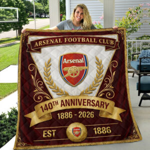 Arsenal FC 140th Anniversary Quilt Blanket - MAITM14286
