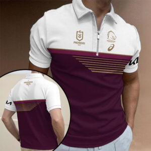 Brisbane Broncos 2025 NRL Premiers Zip Polo Shirt - MAITM14271