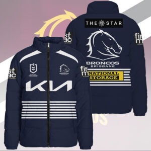 Brisbane Broncos 3D Stand Collar Puffer Jacket - TANTN19088