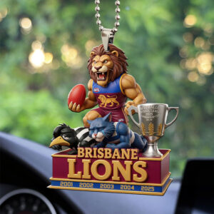 Brisbane Lions 2025 AFL Premiers Custom shape 1-sided Acrylic Car Ornament - MAITM14091