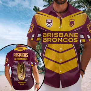 Brisbane Broncos Short Sleeve Button-Down Shirt – TMTHU2577
