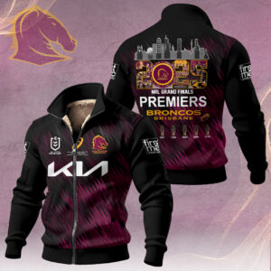 Brisbane Broncos 2025 NRL Premiers Thick Knit Fleece Jacket - HOATT15077
