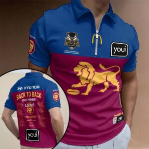 Brisbane Lions 2025 AFL Premiers Zip Polo Shirt - HOATT15103