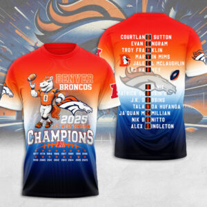 Denver Broncos 2025 AFC West Champions 3D Apparel - MAITM14258