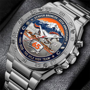 Denver Broncos 65th Anniversary Gentleman Stainless Steel Watch - HOATT15222
