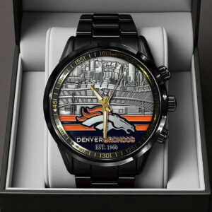 Denver Broncos Black Stainless Steel Watch - TANTN19406