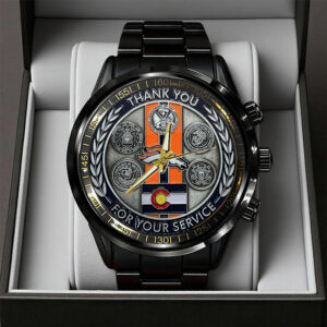 Denver Broncos Black Stainless Steel Watch - TANTN19408