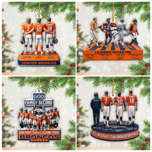 4PCS Denver Broncos Custom Shape 2-Side Printed Acrylic Ornament – TANTN19413