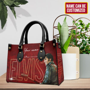 Personalized Elvis Presley Leather HandBag - TMTHU2648