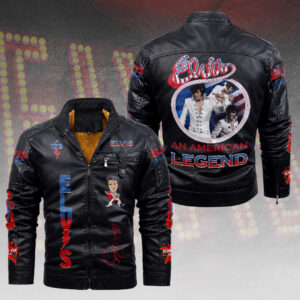 Elvis Presley 2D Leather Yellow Fleece Jacket - HOATT15181