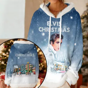 Elvis Presley 3D Women’s Faux Fur Trim Fleece Hoodie - MAITM13920