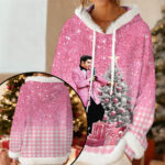 Elvis Presley 3D Women’s Faux Fur Trim Fleece Hoodie - MAITM13948