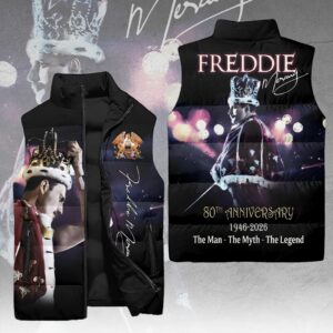 Freddie Mercury 80th Anniversary 3D Sleeveless Down Jacket - HOATT15244