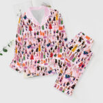 Taylor Swift Satin Pajama Set with Piping – GNENEW793