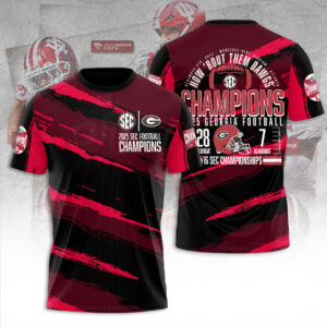Georgia Bulldogs Football 2025 SEC Football Champions 3D Apparel - TANTN19280