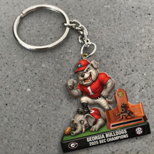 Georgia Bulldogs Football 2025 SEC Champions Custom Shape 2-sided Keychain - MAITM14011