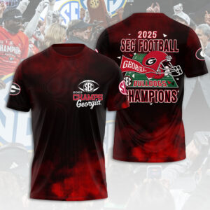Georgia Bulldogs Football 2025 SEC Champions 3D Apparel – HOATT14986