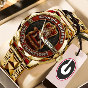 Georgia Bulldogs Football 2025 SEC Champions Alloy Luxury Quartz Watch - TMTHU2541