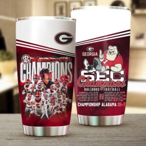 Georgia Bulldogs Football 2025 SEC Champions Tumbler Cup - HOATT14984