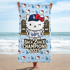 Hello Kitty x Los Angeles Dodgers Rectangle Beach Towel - TMTHU2695