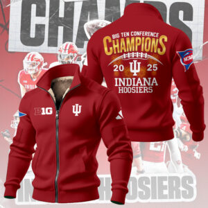 Indiana Hoosiers Football Big Ten Champions Thick Knit Fleece Jacket - TMTHU2549