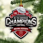 Indiana Hoosiers Football 2025 Big Ten Champions Custom Shape 2-sided Acrylic Ornament – HOATT15029