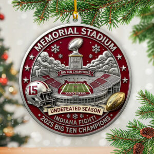 Indiana Hoosiers Football 2025 Big Ten Champions Custom Shape 2-sided Acrylic Ornament – HOATT15118