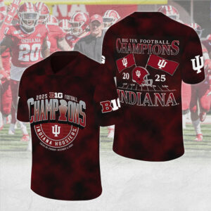 Indiana Hoosiers Football 2025 Big Ten Champions 3D Football Jersey - MAITM14072