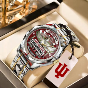 Indiana Hoosiers Football 2025 Big Ten Champions Alloy Luxury Quartz Watch - MAITM14050