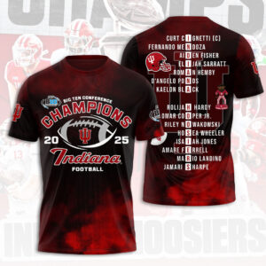 Indiana Hoosiers Football 2025 Big Ten Champions 3D Apparel - HOATT15145