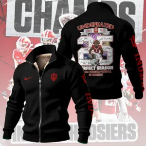 Indiana Hoosiers Football Thick Knit Fleece Jacket - TMTHU2855
