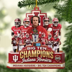 Indiana Hoosiers Football 2025 Big Ten Champions Custom Shape 2-sided Acrylic Ornament – MAITM14028