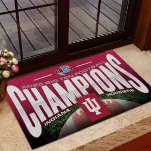 Indiana Hoosiers Football 2025 Big Ten Champions Doormat - MAITM13986