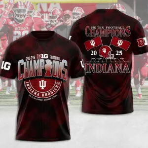 Indiana Hoosiers Football 2025 Big Ten Champions 3D Apparel - MAITM13989