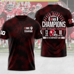 Indiana Hoosiers Football 2025 Big Ten Champions 3D Apparel - MAITM13993