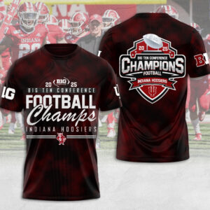 Indiana Hoosiers Football 2025 Big Ten Champions 3D Apparel - MAITM13995