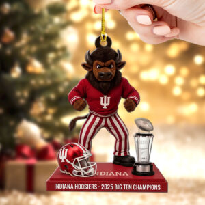 Indiana Hoosiers Football 2025 Big Ten Champions Custom Shape 2-sided Acrylic Ornament – TMTHU2522