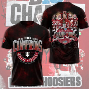 Indiana Hoosiers Football 2025 Big Ten Champions 3D Apparel - TMTHU2544