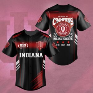 Indiana Hoosiers Football 2025 Big Ten Champions Baseball Jersey - HOATT15043