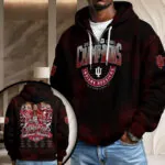 Indiana Hoosiers Football 2025 Big Ten Champions 3D Unisex Waffle Hoodie – TMTHU2635