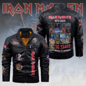 Iron Maiden 2D Leather Yellow Fleece Jacket - HOATT15270