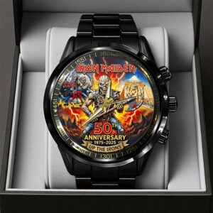 Iron Maiden 50th Anniversary Black Stainless Steel Watch - TANTN19767