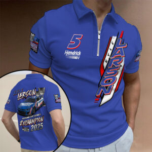 Kyle Larson 2025 NASCAR Cup Series Champion Zip Polo Shirt - TANTN19077