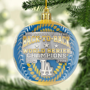 Los Angeles Dodgers 2025 World Series Champions Custom Shape 2-sided Acrylic Ornament – MAITM13981