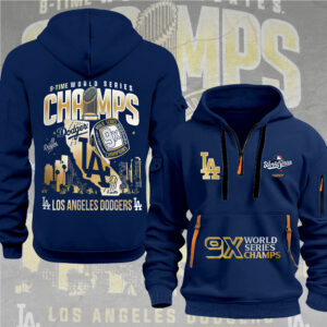 Los Angeles Dodgers 2D Quarter Zip Hoodie - TMTHU2380