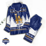Los Angeles Dodgers Satin Pajama Set with Piping – GNE4726
