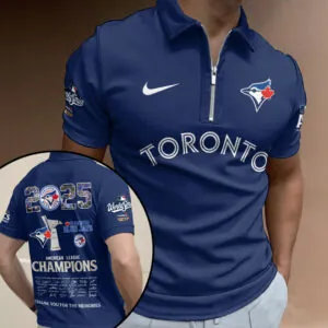 Toronto Blue Jays Zip Polo Shirt - TMTHU2405